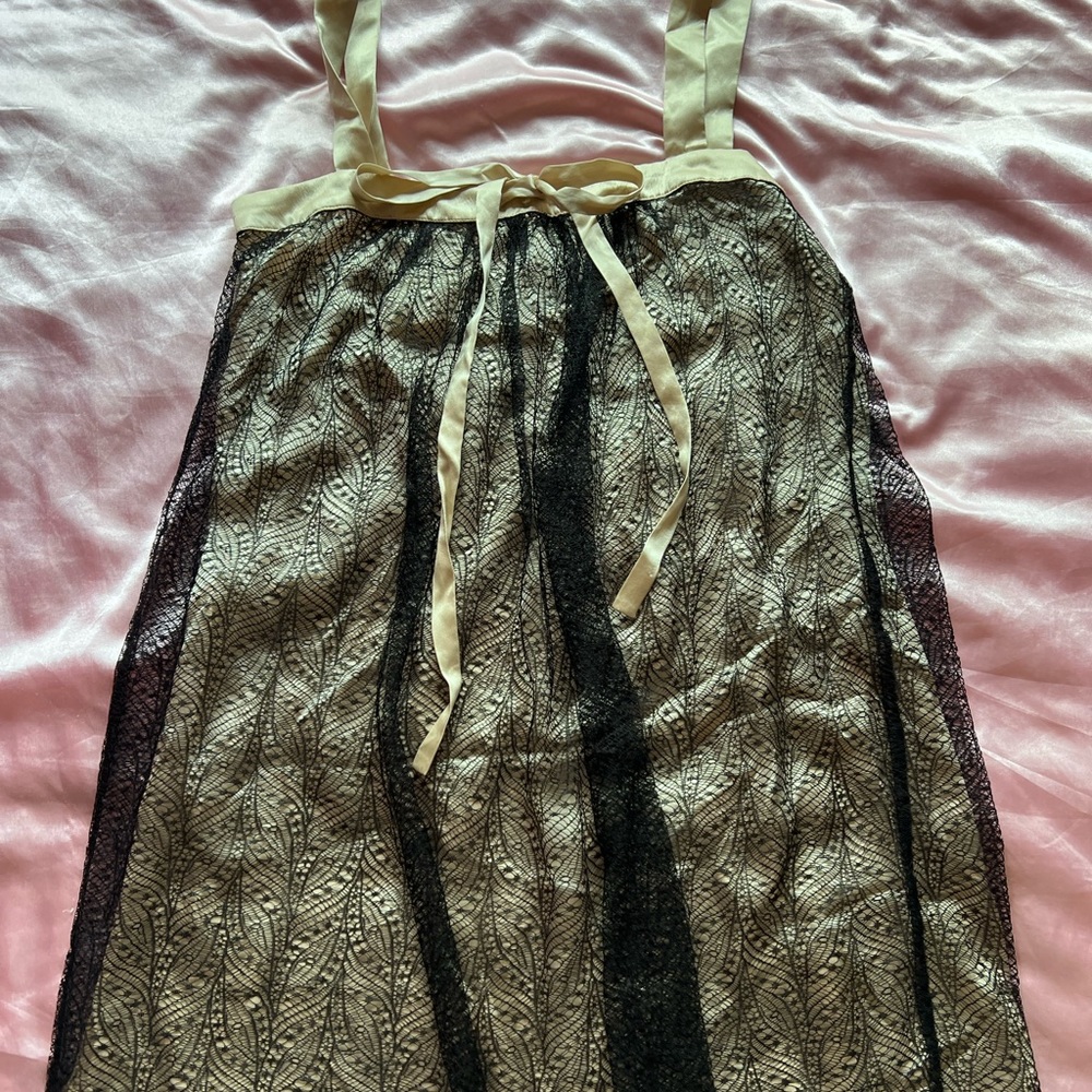 Black & yellow coquette mini dress